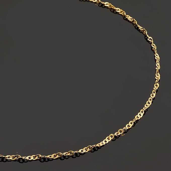 UMAOKANG 10 Meters Gold Plated Jewelry Making Chain Stainless Steel Singapore Chains Bulk on Spool Thin Chain Link