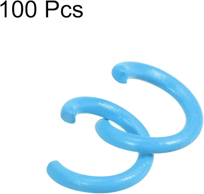uxcell Open Jump Rings, 8mm Colorful O-Ring Connectors for DIY Crafts Jewelry Making, Carbon Steel, Blue, 100Pcs