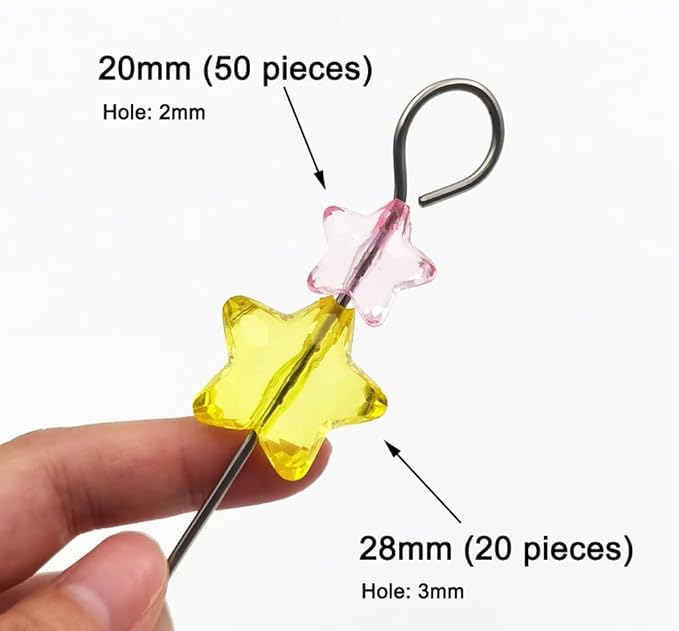 INSPIRELLE 70 Pieces Acrylic Large Star Beads 2 Sizes Transparent Spacer Beads for Jewelry Craft Making