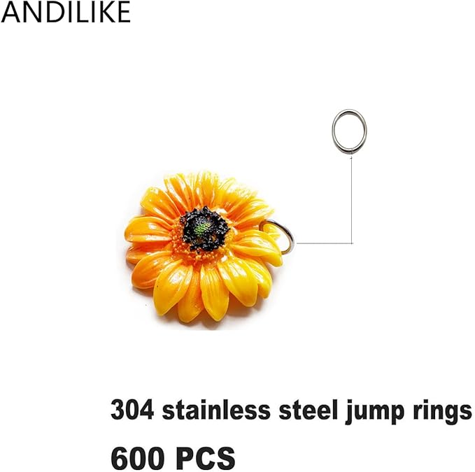 600 Pcs Jump Rings,304 Stainless Steel O Ring,8MM Open/Close Jump Rings,Loop Contactors for Jewelry Making,DIY Crafts, Industrial Repair 1MM Thickness (18 Gauge)