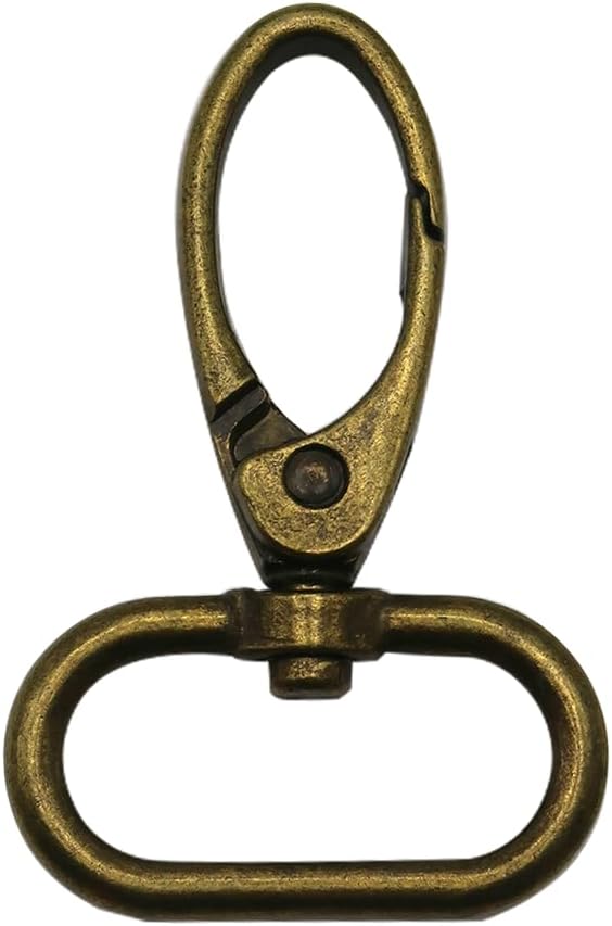 Swivel Lobster Claw Clasps 1 Inch 15pcs - Heavy Duty Metal Clasps with Secure Lock, Curved Snap Hooks for Bags, Jewelry Making, Keychains, Lanyards & DIY Craft Supplies (Antique Bronze, 1 inch)