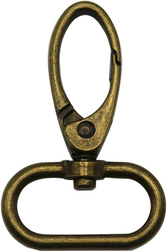Swivel Lobster Claw Clasps 1 Inch 15pcs - Heavy Duty Metal Clasps with Secure Lock, Curved Snap Hooks for Bags, Jewelry Making, Keychains, Lanyards & DIY Craft Supplies (Antique Bronze, 1 inch)