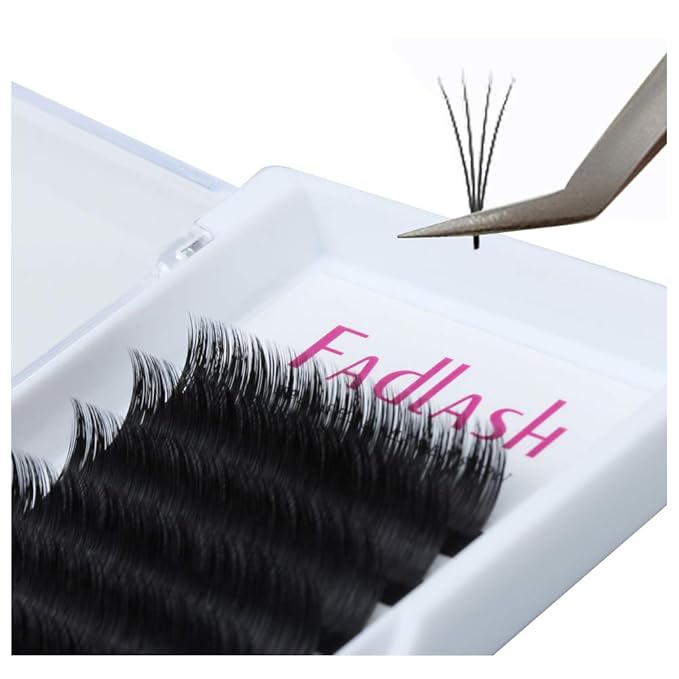 FADLASH Easy Fan Lashes Volume Lash Extensions 0.05 0.07mm Auto Blooming Lashes 2D~10D C/D/DD Curl Self Fanning Eyelash Extensions 8-20mm Length (0.07-D, 13mm)
