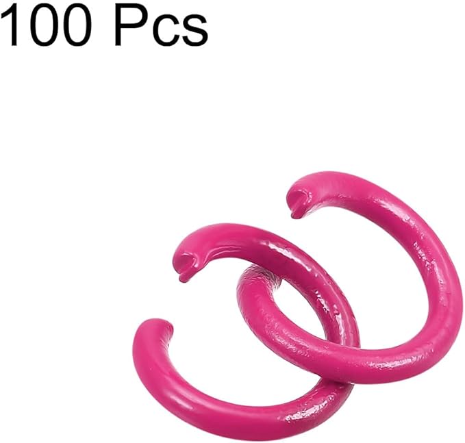 uxcell Open Jump Rings, 10mm Colorful O-Ring Connectors for DIY Crafts Jewelry Making, Carbon Steel, Rose Red, 100Pcs