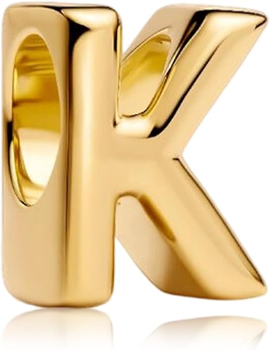S925 A-Z 14K Gold Plated Initial Letter Alphabet Charms for Pandora Bracelets and Necklaces Women, Gifts for Couple Family Friend on Birthday Anniversary Christmas Mothers Valentine's Day Grad