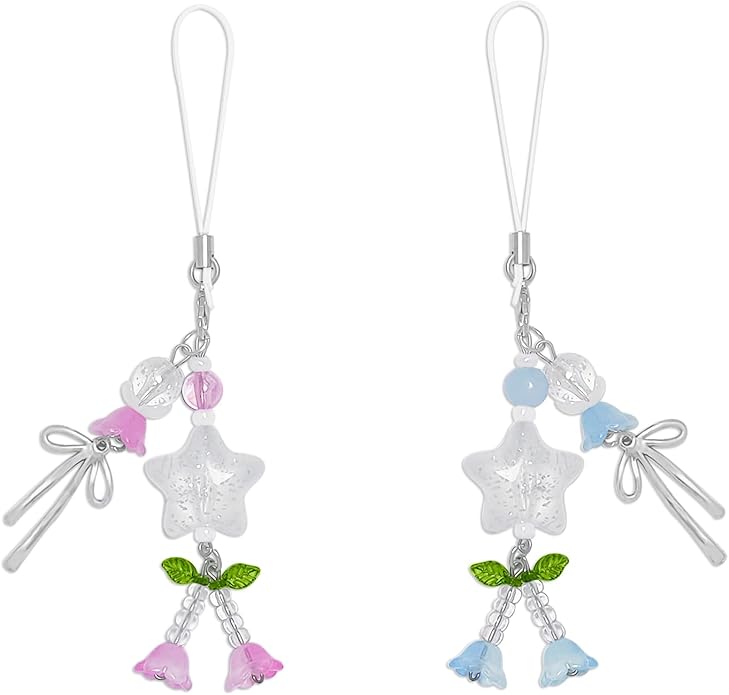 1-4PCS Cute Phone Charms Aesthetic Y2K Cell Phone Charms Strap Pink Strawberry Butterfly Star PhoneCharm Y2K Accessories for Bag Keychain Airpods Camera Pendants Decor