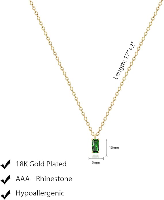 Luxval Diamond Pendant Gold Necklace for Women，Dainty 18k Gold Plated Choker Necklaces Simple Gold Jewelry Gifts for Women Girls