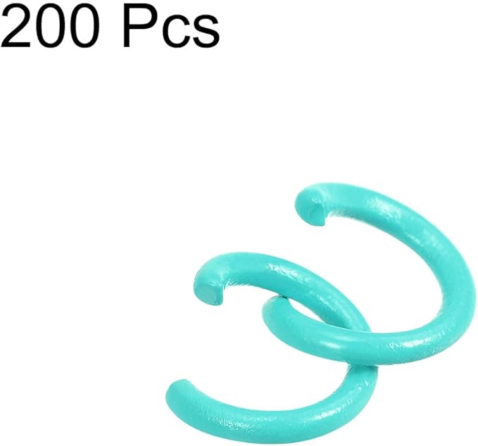 uxcell Open Jump Rings, 8mm Colorful O-Ring Connectors for DIY Crafts Jewelry Making, Carbon Steel, Mint, 200Pcs