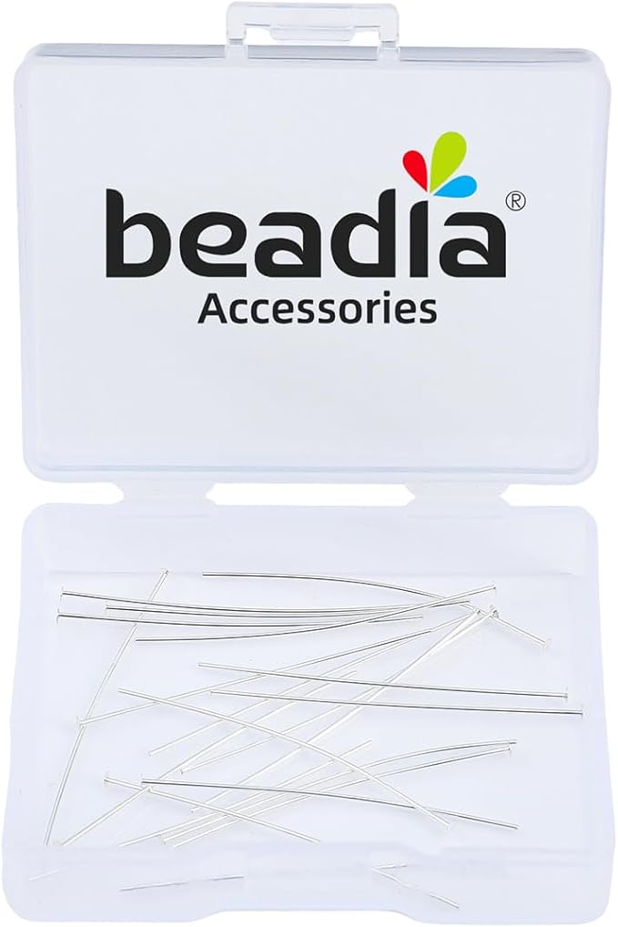 925 Sterling Silver Flat Head Pins 0.5x35mm 20pcs for Jewelry Making Findings