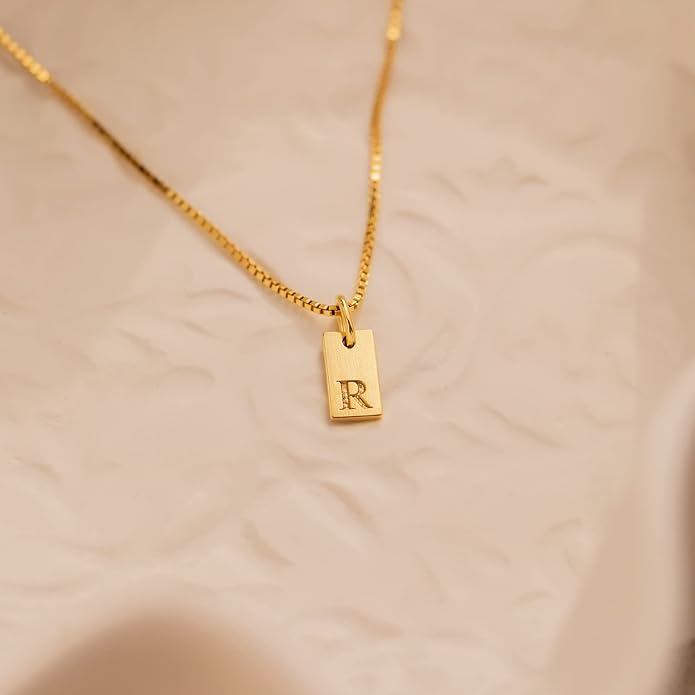 Initial Necklaces for Women 14K Gold Plated Letter Necklace Dainty Name Pendant Necklace Personalized Christmas Gifts for Women Trendy Gold Jewelry