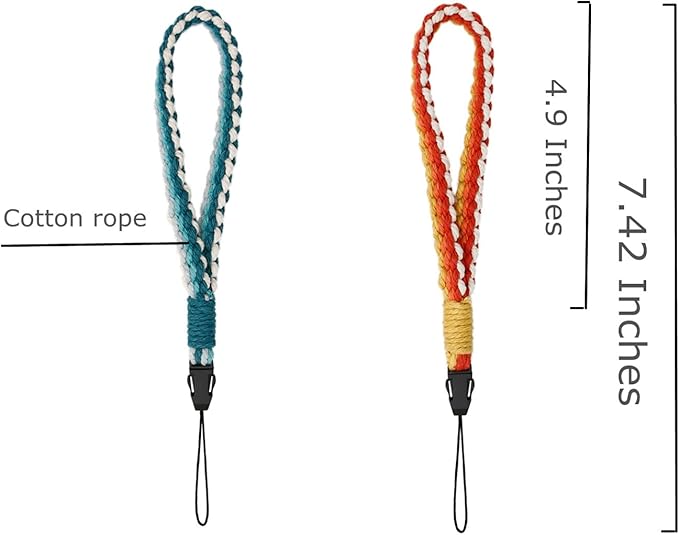 2 PCS Universal Cell Phone Wrist Strap, Handmade Phone Case Wrist Lanyard, Phone Charms Strap for Women Girls(5)