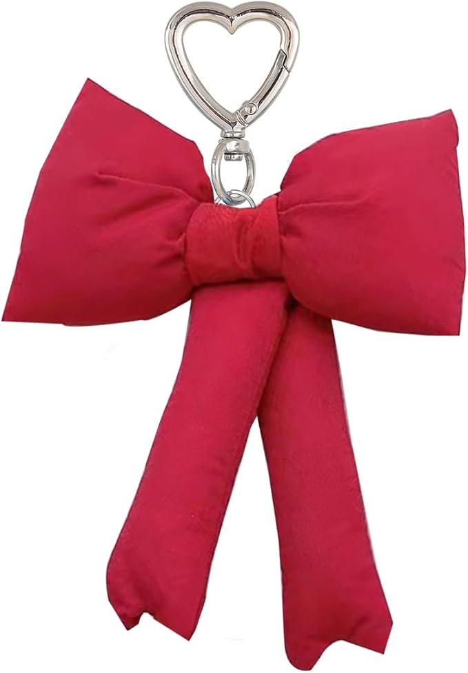 Pink Bow Keychain Bag Charms Y2K Bowknot Plaid Keychains Coquette Aesthetic Purse Handbag Backpacks Charms