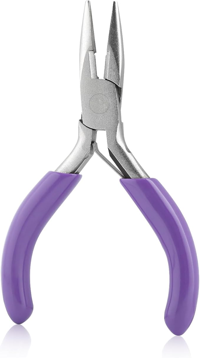 3 Inches Chain Nose Pliers With Cutter Mini Needle-Nose Pliers Miniature Pocket Plier Mini Jewelry Pliers For DIY Jewelry Wire Bending Straightening Ring Fixing Cutting Soft Wires