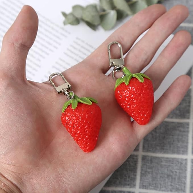 HSYHERE Men Women Creative Interesting Novelty Stylish Mini Simulated Food Orange Shrimp Keychain Key-ring Pendant