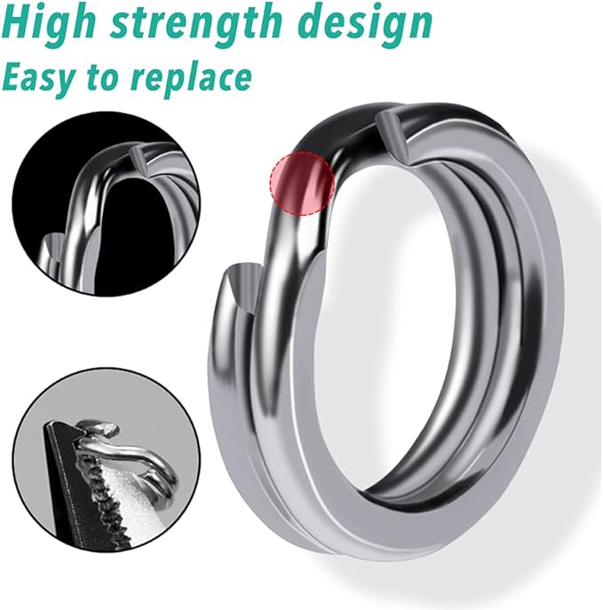 200Pcs 5-9 mm Double Jump Ring for Jewelry Making, Fishing Plier Tool Kit, Stainless Steel Mini Split Ring with Plier, Crafts Double Split Rings Fishing, and Other DIY Crafts
