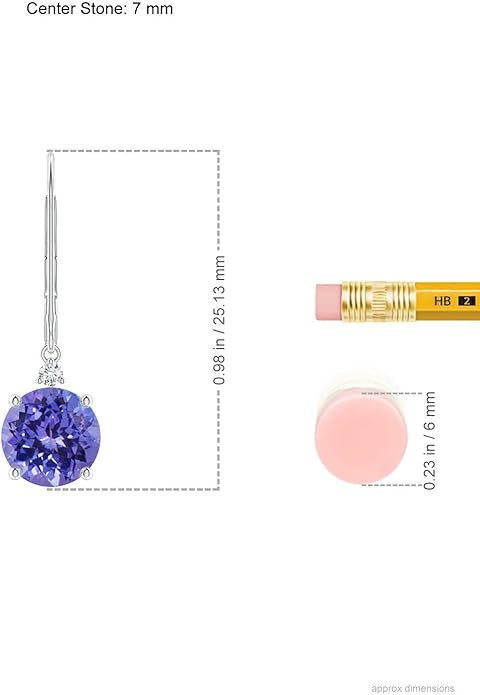 ANGARA Natural Tanzanite Earrings for Women | Tanzanite and Diamond Leverback Drop Earrings in 14K Solid Gold/Platinum | December Birthday, Anniversary, Gemstone Jewellery Gift