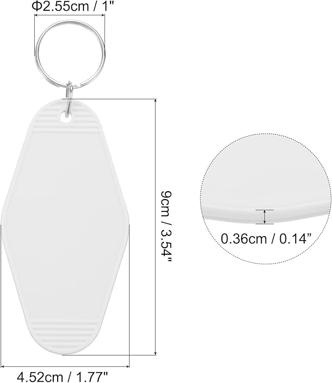 uxcell 40pcs Hotel Keychains Blank Vintage Plastic Rhombus Motel Keychains Hotel Key Tags Rings for DIY Luggage Labels