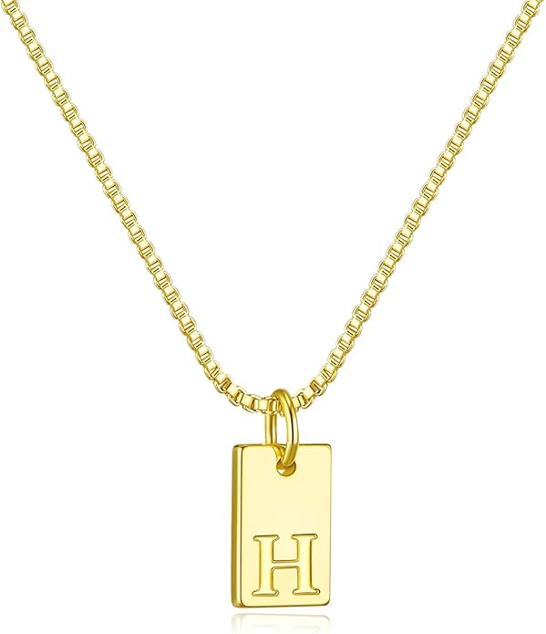 Initial Necklaces for Women 14K Gold Plated Letter Necklace Dainty Name Pendant Necklace Personalized Christmas Gifts for Women Trendy Gold Jewelry