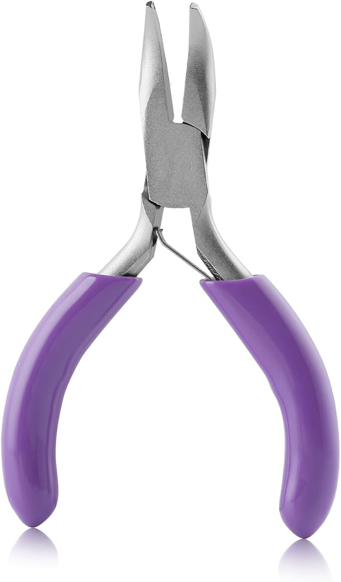3 Inches Bent Chain Nose Pliers Curved Needle Nose Pliers Mini Chain Nose Pliers Curved Multifunction Precision Pliers Jewelry Pliers Jewelry Tool for Crafting Repair Jewelry Making