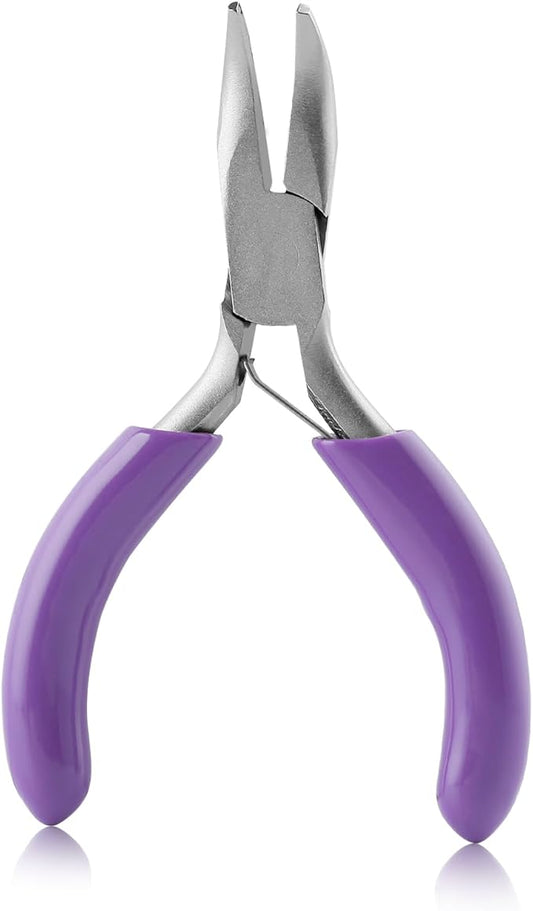 3 Inches Bent Chain Nose Pliers Curved Needle Nose Pliers Mini Chain Nose Pliers Curved Multifunction Precision Pliers Jewelry Pliers Jewelry Tool for Crafting Repair Jewelry Making