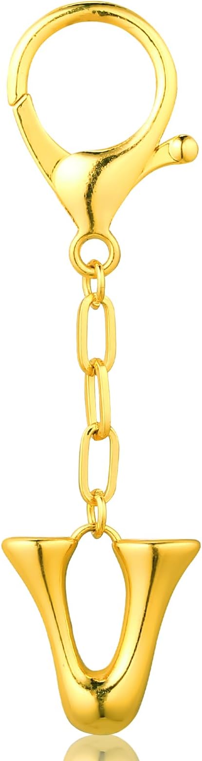 VICKHU Gold Plated Bubble Initial Letter Cute Keychain for Women Car Key Purse Decorative Keyring Handbag Charms Fashion
