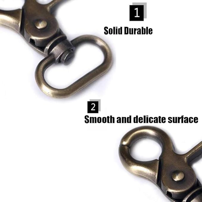 7/8 Inch Antique Bronze Lobster Clasps Oval Swivel Trigger Clips Hooks Clips Snap for Straps Bags Belting Leathercraft (Pack of 10)