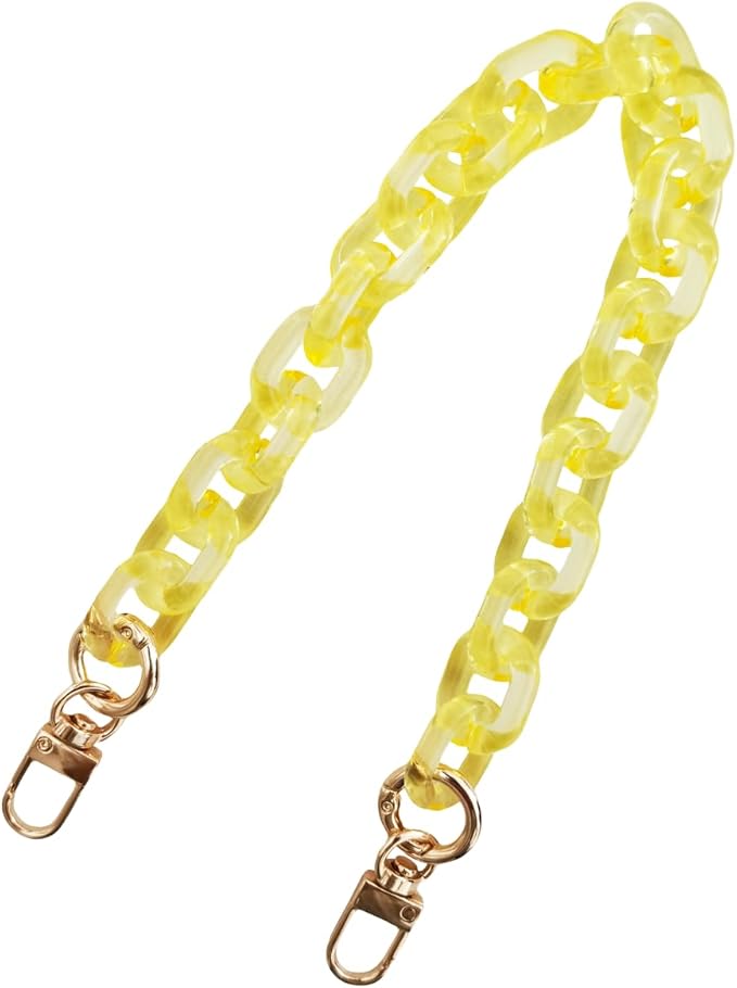Purse Acrylic Chain Strap,Handbag Handles Chain, Bag DIY Accessories Chain,Resin Acrylic Chain for Bag-Clear Yellow 37