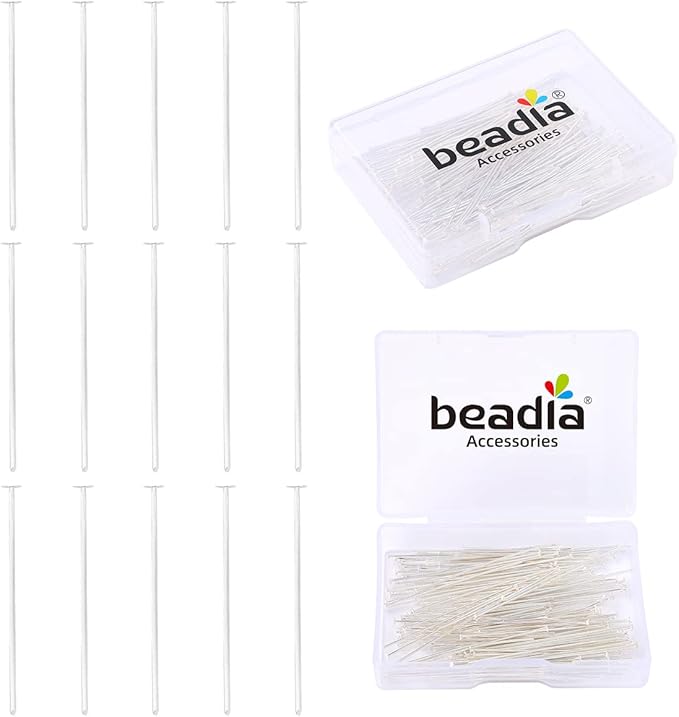 Silver Plated Flat Head Pins Non Tarnish 40mm 150pcs for Jewelry Making Findings