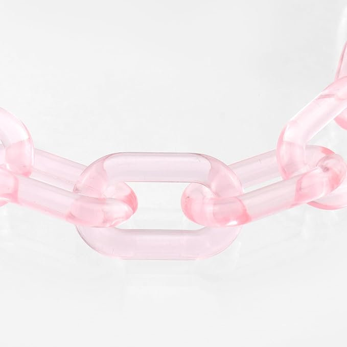 Purse Strap Bag Chain 34 Inch Resin Shoulder Strap Handbag Decoration Chain Bag Charms Accessories, Clear Pink