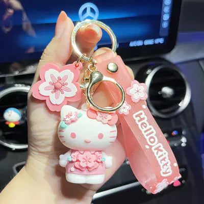 Pink Cherry Blossom Sanrio Cinnamoroll Keychain Decor