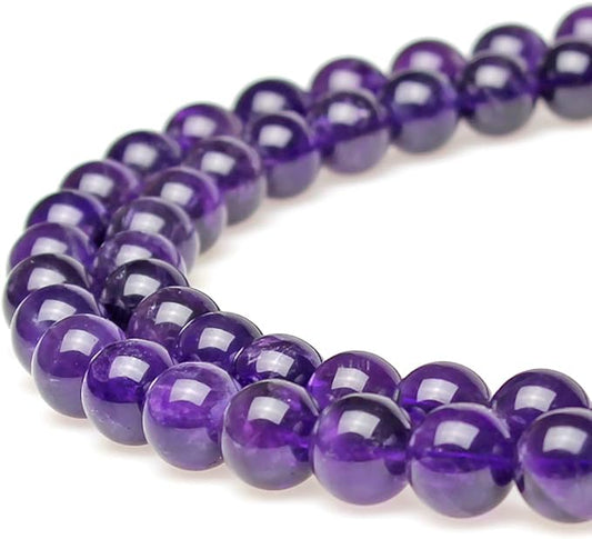 MJDCB 5A Natural South Africa Amethyst Gemstone Round Stone Beads for Jewelry Making DIY Bracelet Necklace (12mm)