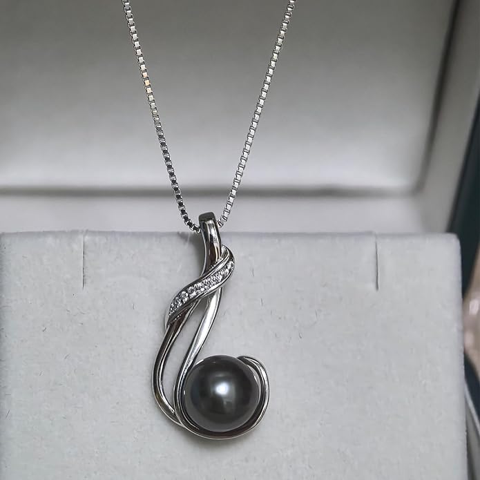 NONNYL Gifts for Women Wife-Tahitian Black Pearl-Necklace-Gift for Wife Wedding Birthday Anniversary Jewelry-Mom Girlfriend Her Mothers Day Gifts for Mom Women Valentines Day Christmas Day Gifts