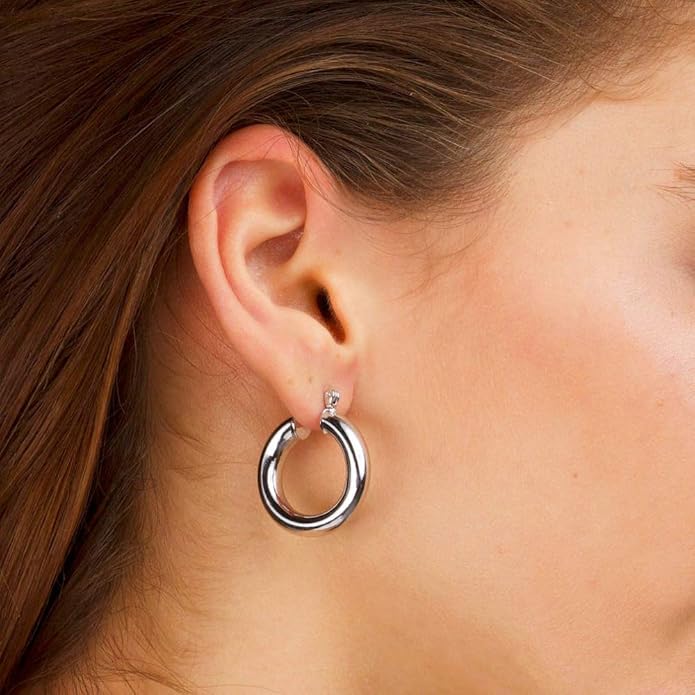 M MOOHAM 14K-Gold-Plated Hoop Earrings for Women - Hypoallergenic 14K Gold 925 Sterling silver-plated Post Sensitive Ears Nickel Free Hoops Earrings Set for Women Jewelry Lightweight 13-60mm