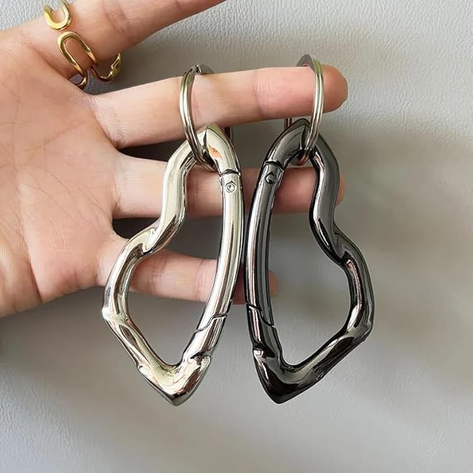 Cute Y2K Carabiner Keychain Clips Irregular Cool Multi-Use Large Heavy Duty Carabiner Hook Key Ring Outdoor Accessories Buckle