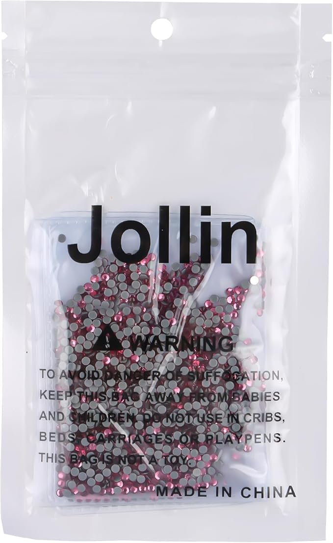 Jollin Hot Fix Crystal Flatback Rhinestones Glass Diamantes Gems 2.4mm(8ss 2880pcs, Rose)