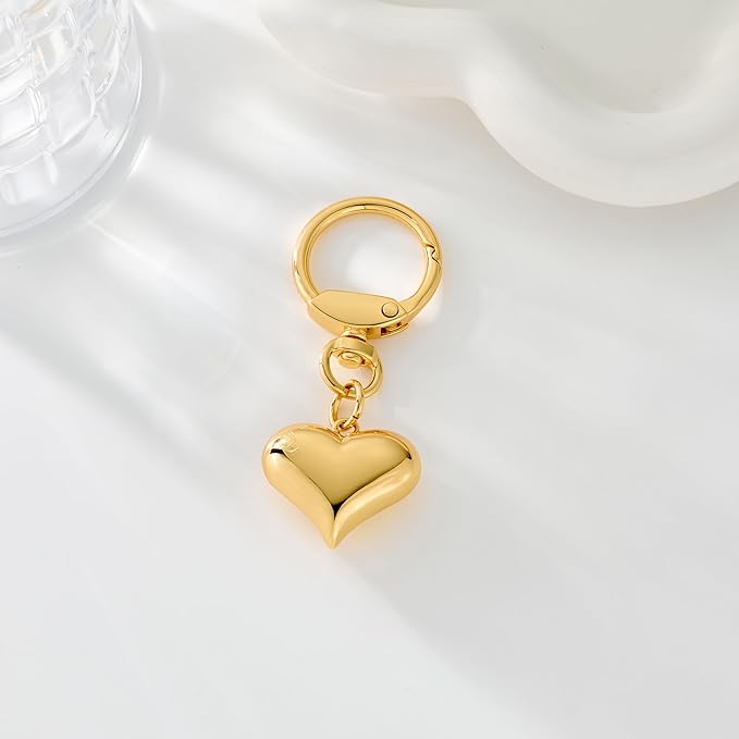 Heart KeyChain for Women Bagchain Gold Silver Fashion Keychains Accessories