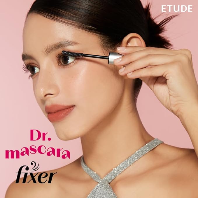 ETUDE Dr. Mascara Fixer, Korean Mascara Fixer, Long-Lasting Wax Formula, All-Day Curl Hold, Smudge-Proof, Korean Makeup, Beauty, Vegan Certified, Black (0.203 Fl Oz)