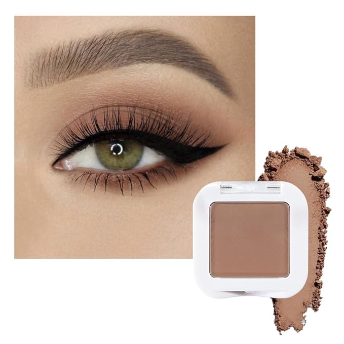 evpct Matte Brown Eyeshadow Palette Makeup for Older Women, Nude Rosy Brown Cream Eye Shadow Palette Single for Older Women Matte, Monochrome Natural High Pigment Mini Eyeshadow Sombra Para Ojos