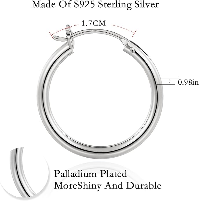 M MOOHAM 14K-Gold-Plated Hoop Earrings for Women - Hypoallergenic 14K Gold 925 Sterling silver-plated Post Sensitive Ears Nickel Free Hoops Earrings Set for Women Jewelry Lightweight 13-60mm