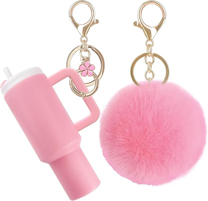 Mini Tumbler Keychain Chapstick Holder, Key Chains Women Cute, Purse Charms for Handbag Backpack Bag