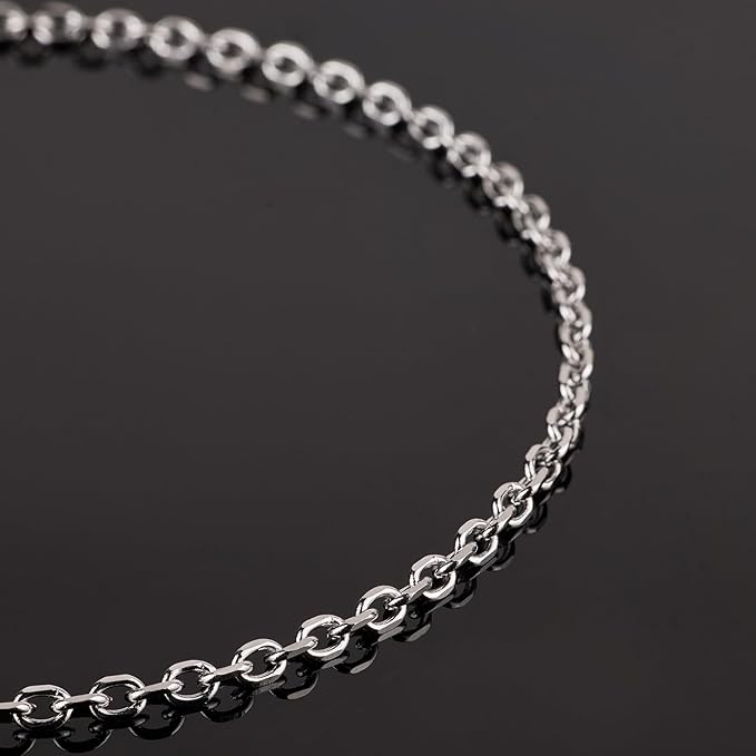 UMAOKANG 16.4 Feet Stainless Steel Chain for Jewelry Making Small Cable Chain Bulk with Jump Rings and Lobster Clasps