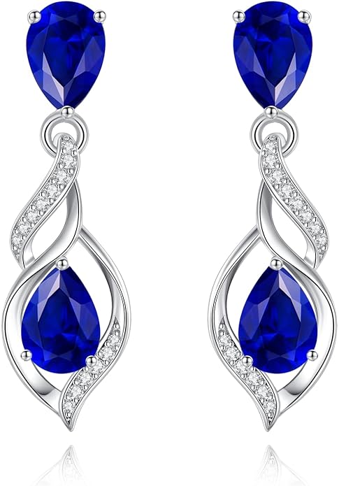 FANCIME Gift for Women Birthstone Earrings for Her Teardrop Birthstone Earrings S925 Sterling Silver infinity Love Birthday Gifts for Mom Women