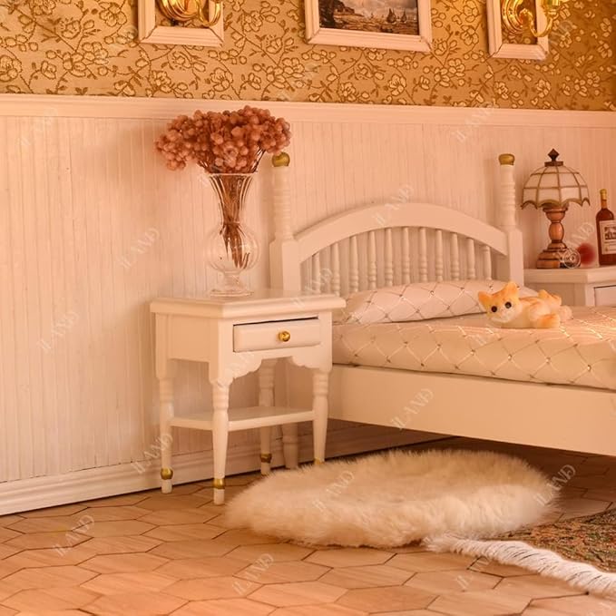 iLAND Miniature Dollhouse Accessories on 1:12 Scale 18pcs Wooden Dollhouse Trims & Skirting Board & Moulding Cornice 17” Long (Classic White)