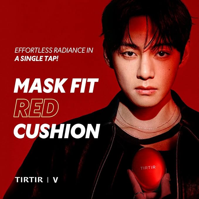 TIRTIR Mask Fit Red Cushion Foundation | Full coverage, Weightless, Skin fit, Satin Glow Finish, Korean Makeup BB Foundation, beauty, Tattoo cover up, Buildable (#27N Camel, 0.63 Fl Oz)