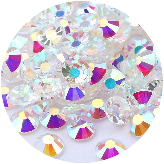 1500 Pieces SS16 4mm Flatback Rhinestones Clear Glasses Round Gems AB Crystals for Nail Art DIY Crafts Clothes Glitter Stones （Transparent White）