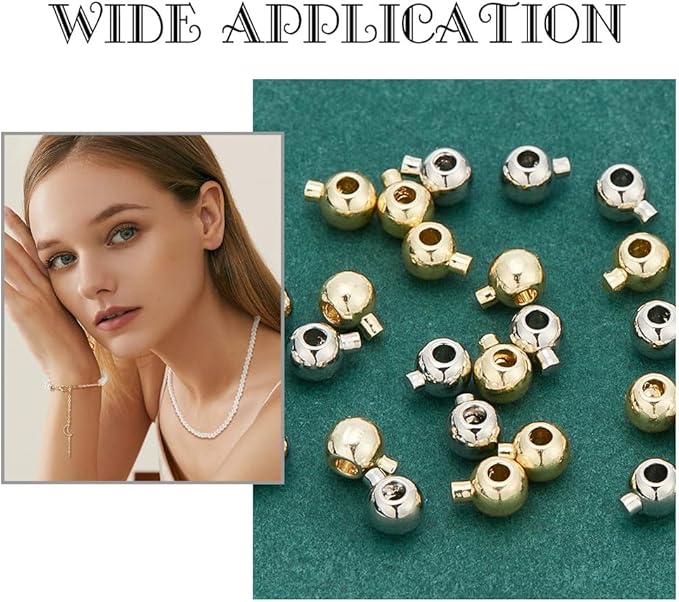 arricraft 40 Pcs 2 Colors Brass Beads, Loose Spacer Beads Metal Irregular Shape Crimp Charms Accessories for Bracelet Necklace Jewelry Making, Platinum/Golden