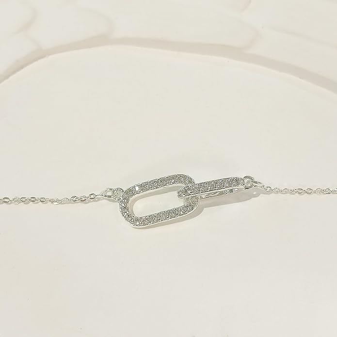Luxval Diamond Pendant Gold Necklace for Women，Dainty 18k Gold Plated Choker Necklaces Simple Gold Jewelry Gifts for Women Girls