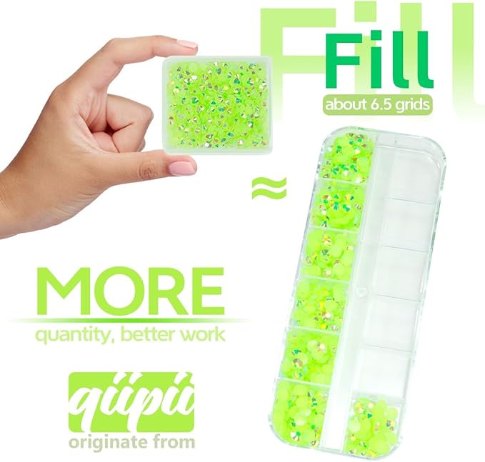 Peridot AB Resin Rhinestones w B7000 Jewelry Glue for Bedazzling Crafting 3mm 4mm 5mm 6mm Fresh Green Flatback Jelly Stones Bulk SS10- SS30 Diamonds Gems for Nails Face Makeup Tumblers Crafts