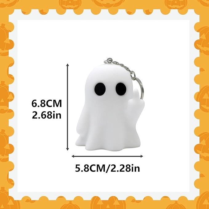 Halloween Funny Keychain, Cute Ghost Pendant Keyrings for Men, Unique Cool Gifts for Women Teens Couples Friends
