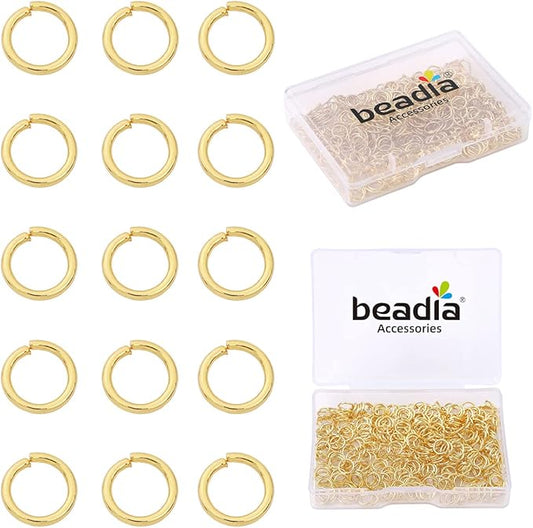 14K Gold Plated Jump Rings Non Tarnish 6mm 400pcs for Jewelry Making Findings